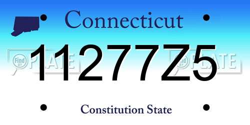 11277Z5 Connecticut License Plate