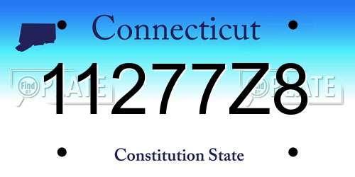 11277Z8 Connecticut License Plate