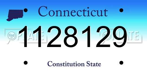 1128129 Connecticut License Plate