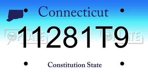 11281T9 Connecticut License Plate
