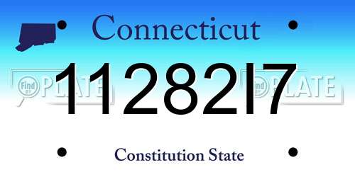 11282I7 Connecticut License Plate
