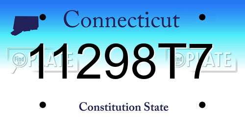 11298T7 Connecticut License Plate