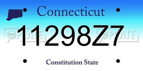 11298Z7 Connecticut License Plate