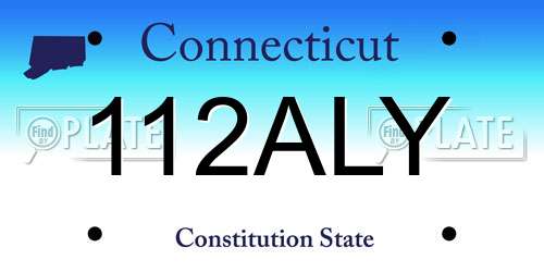 112ALY Connecticut License Plate