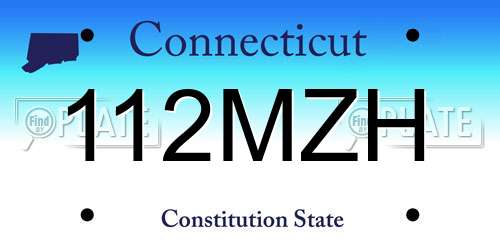 112MZH Connecticut License Plate