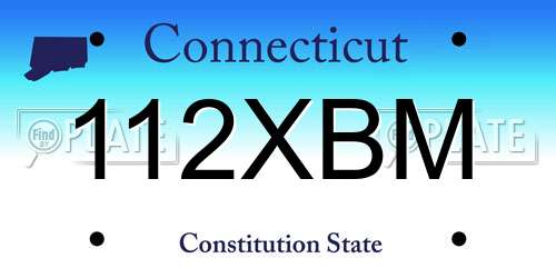 112XBM Connecticut License Plate