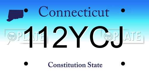112YCJ Connecticut License Plate