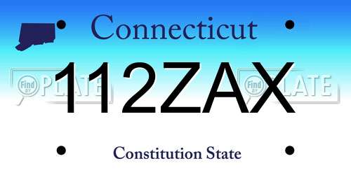 112ZAX Connecticut License Plate