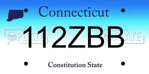112ZBB Connecticut License Plate
