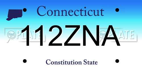 112ZNA Connecticut License Plate