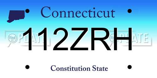 112ZRH Connecticut License Plate