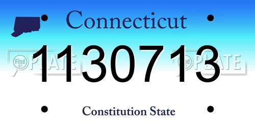 1130713 Connecticut License Plate