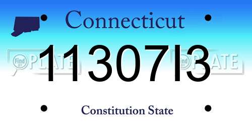 11307I3 Connecticut License Plate