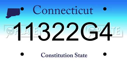 11322G4 Connecticut License Plate