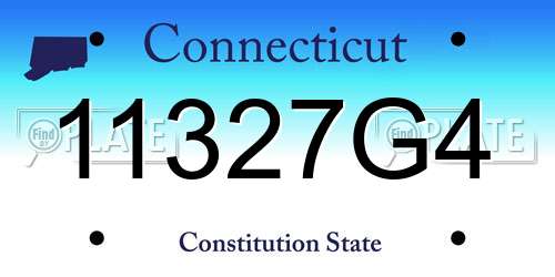 11327G4 Connecticut License Plate