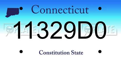 11329D0 Connecticut License Plate