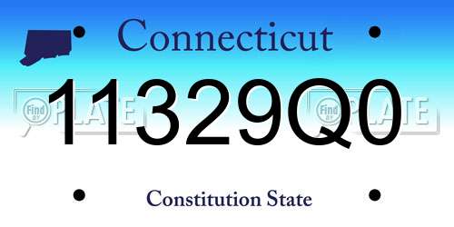 11329Q0 Connecticut License Plate