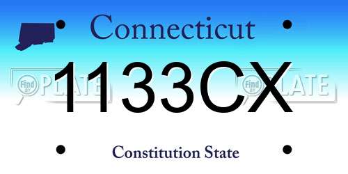 1133CX Connecticut License Plate