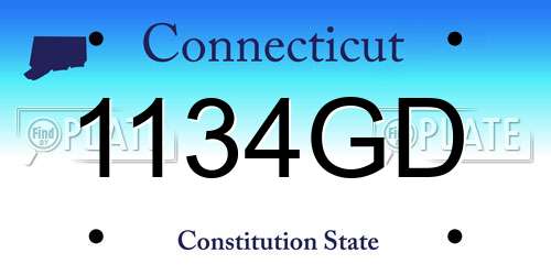 1134GD Connecticut License Plate