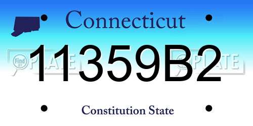 11359B2 Connecticut License Plate