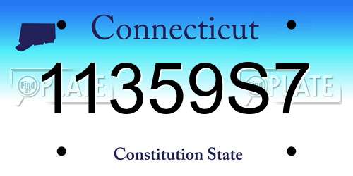 11359S7 Connecticut License Plate