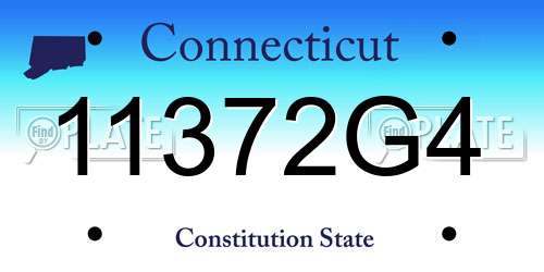 11372G4 Connecticut License Plate