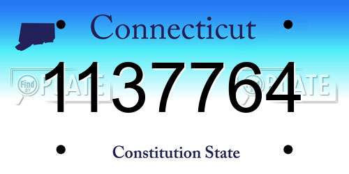 1137764 Connecticut License Plate