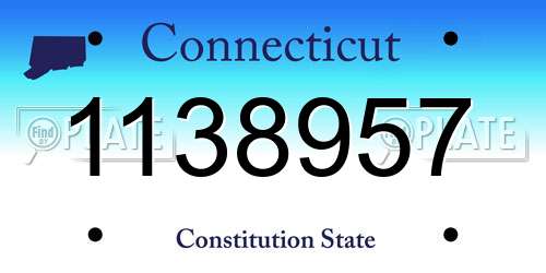 1138957 Connecticut License Plate