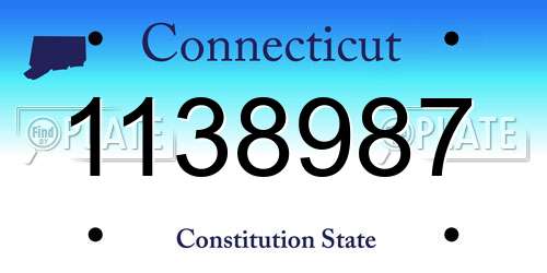 1138987 Connecticut License Plate