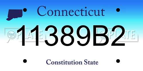 11389B2 Connecticut License Plate