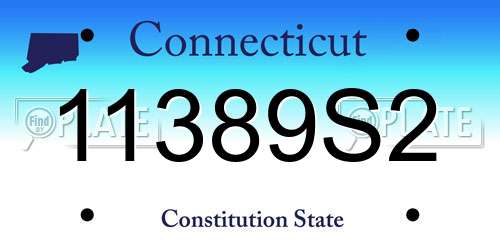 11389S2 Connecticut License Plate