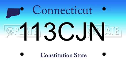 113CJN Connecticut License Plate