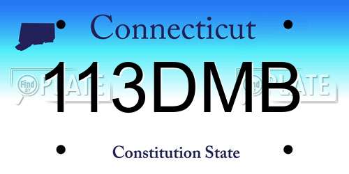 113DMB Connecticut License Plate