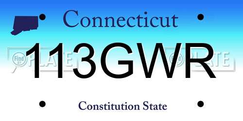 113GWR Connecticut License Plate