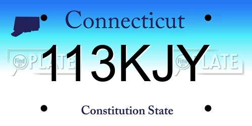 113KJY Connecticut License Plate