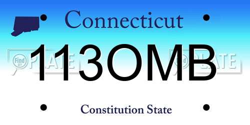 113OMB Connecticut License Plate