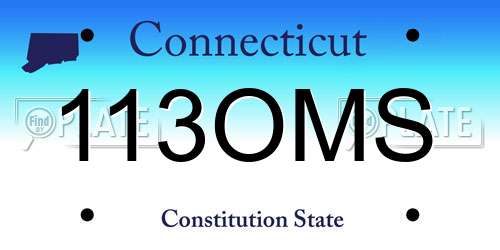 113OMS Connecticut License Plate