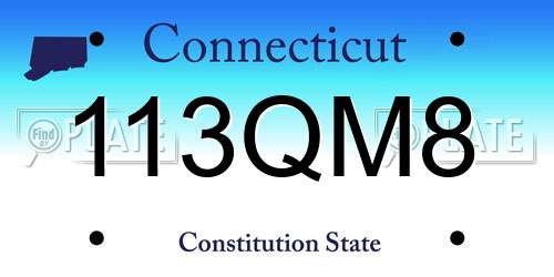 113QM8 Connecticut License Plate