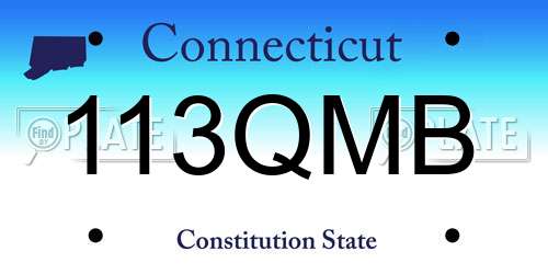 113QMB Connecticut License Plate