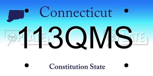 113QMS Connecticut License Plate