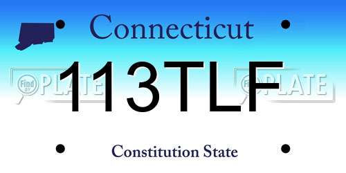 113TLF Connecticut License Plate