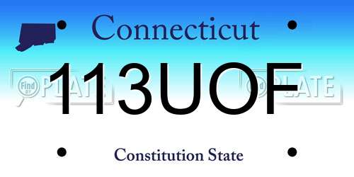 113UOF Connecticut License Plate