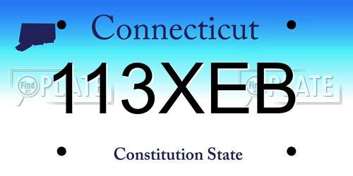 113XEB Connecticut License Plate