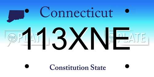 113XNE Connecticut License Plate