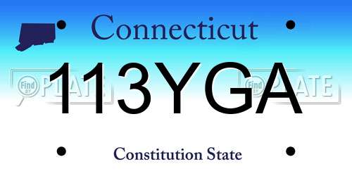 113YGA Connecticut License Plate
