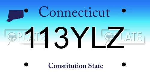 113YLZ Connecticut License Plate