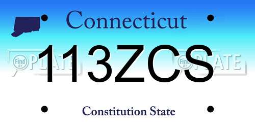 113ZCS Connecticut License Plate