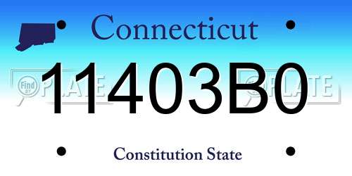 11403B0 Connecticut License Plate