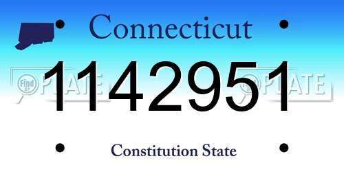 1142951 Connecticut License Plate