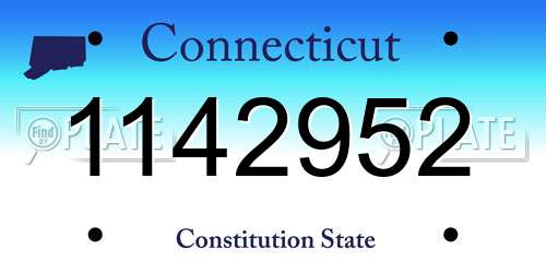 1142952 Connecticut License Plate